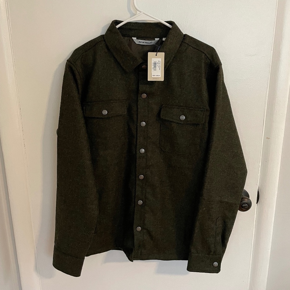 NWT Men's Peter Millar Juniper Yorkshire Wool Shirt Jacket (Size Medium)